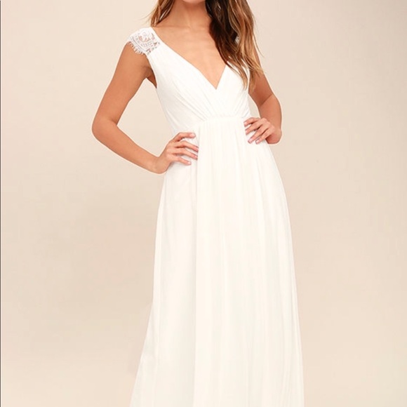 white cap sleeve maxi dress